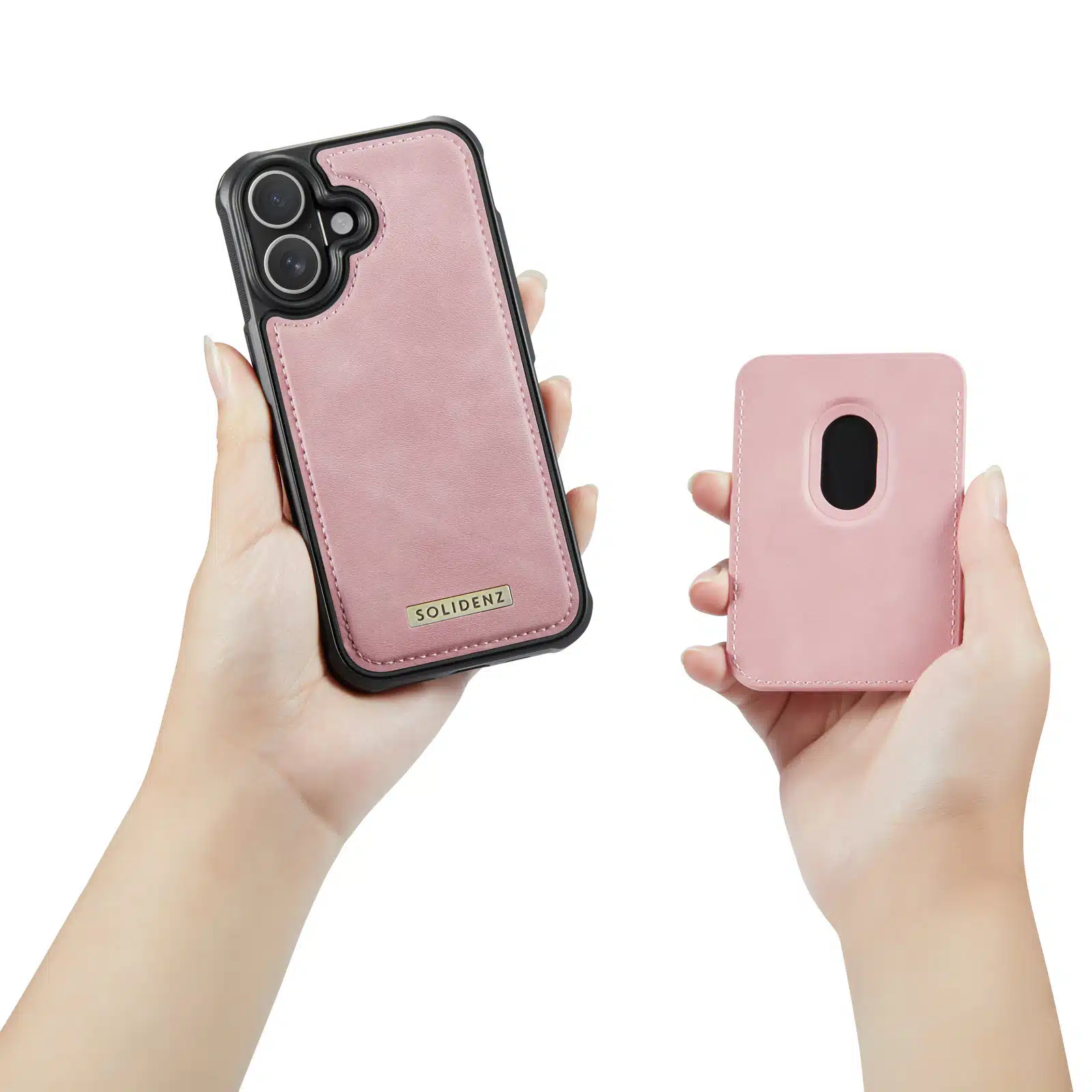 Solidenz-MagSafe-Wallet-Backcover-voor-iPhone-16 Plus-Roze-10-Cityhoesje.nl