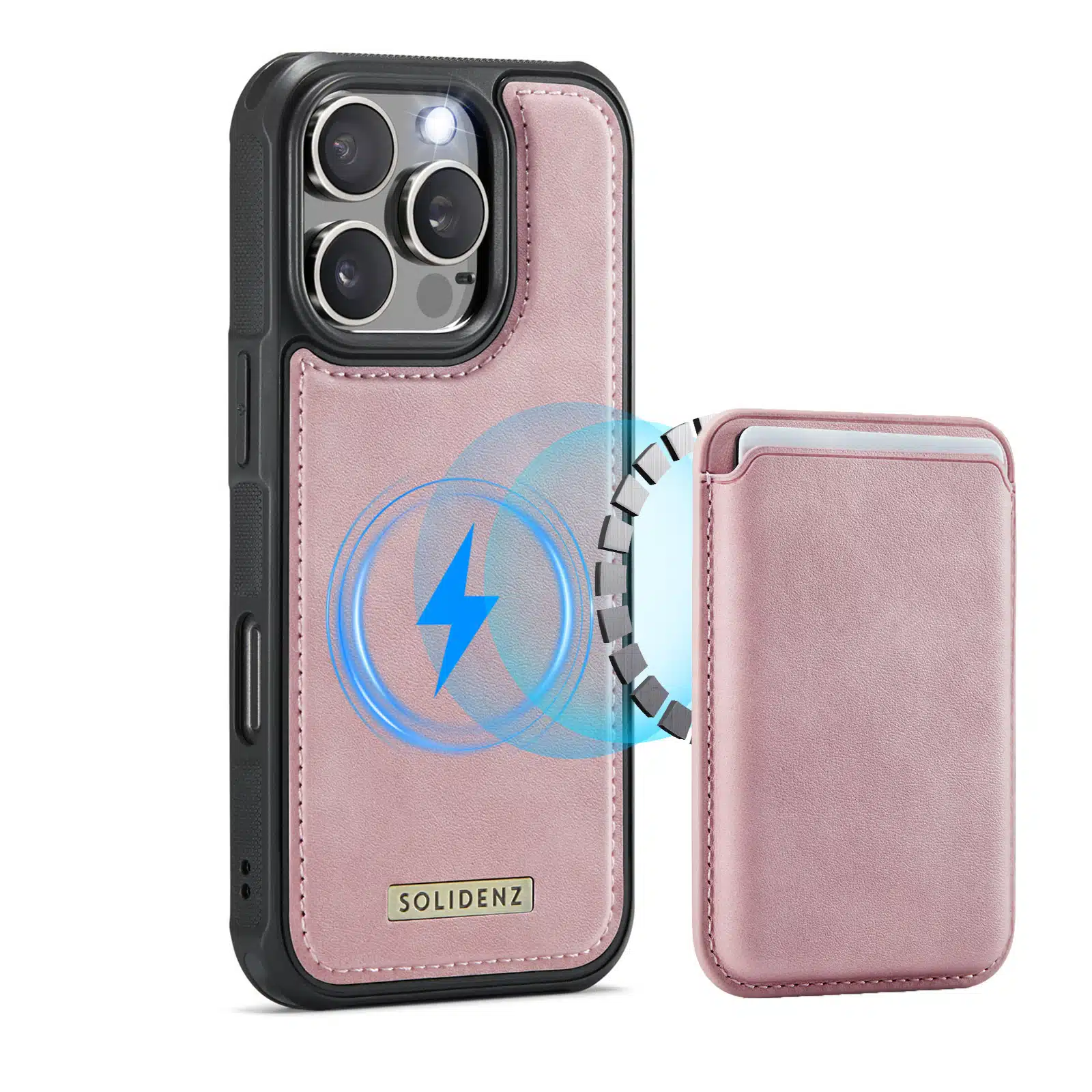Solidenz - Backcover iPhone 16 Pro Max MagSafe - Wallet – Roze - Afbeelding 1