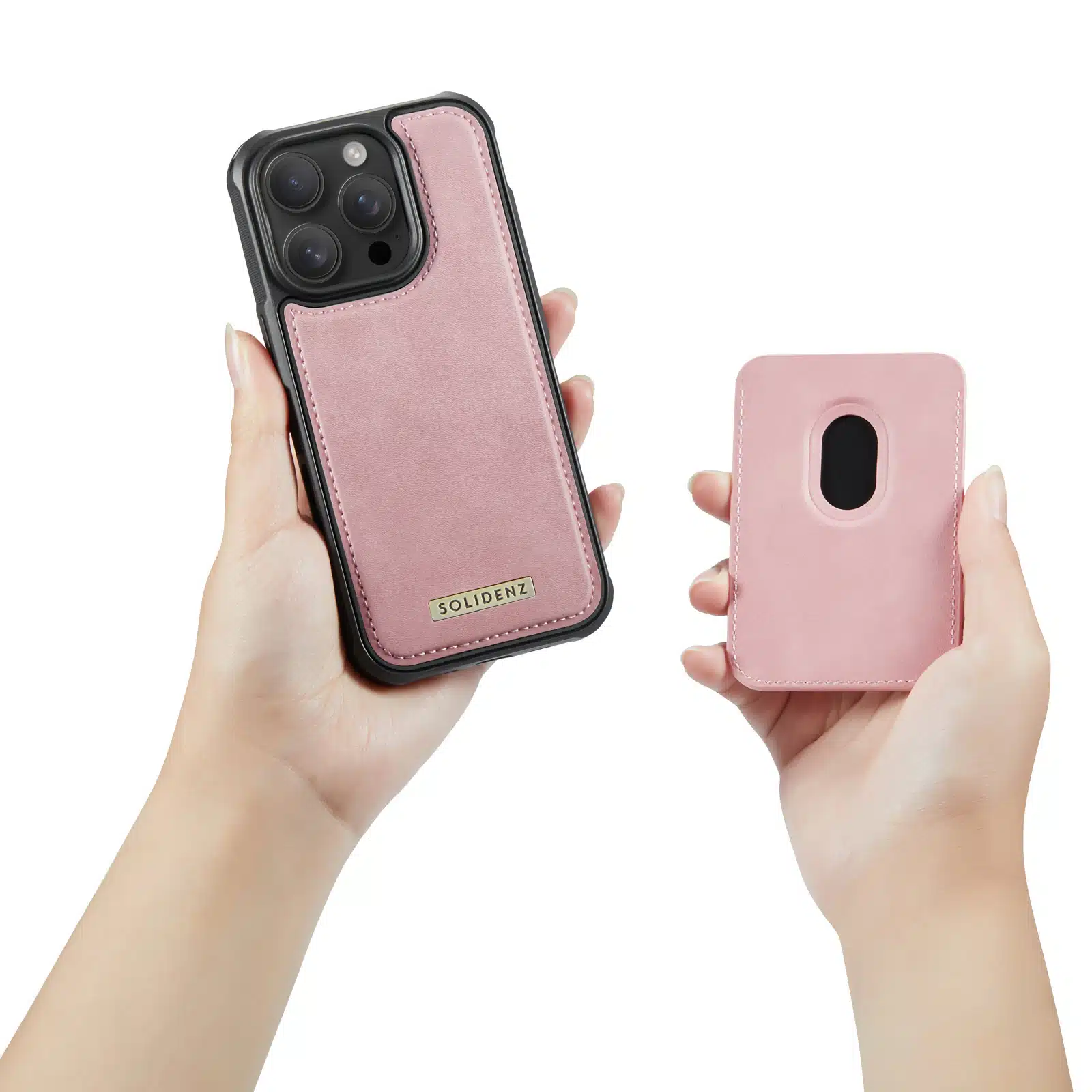 Solidenz - Backcover iPhone 16 Pro Max MagSafe - Wallet – Roze - Afbeelding 2