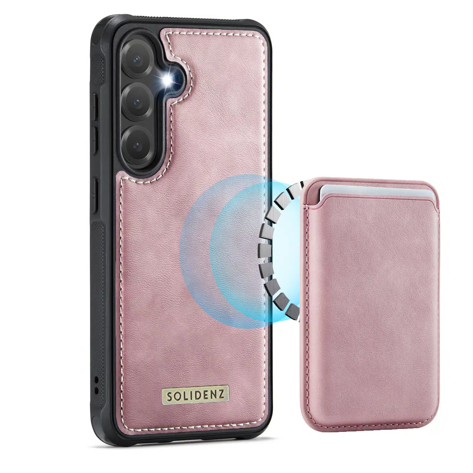 Solidenz - MagSafe Wallet Backcover Geschikt voor Samsung S24 Plus-S25 Plus - Roze - Afbeelding 1