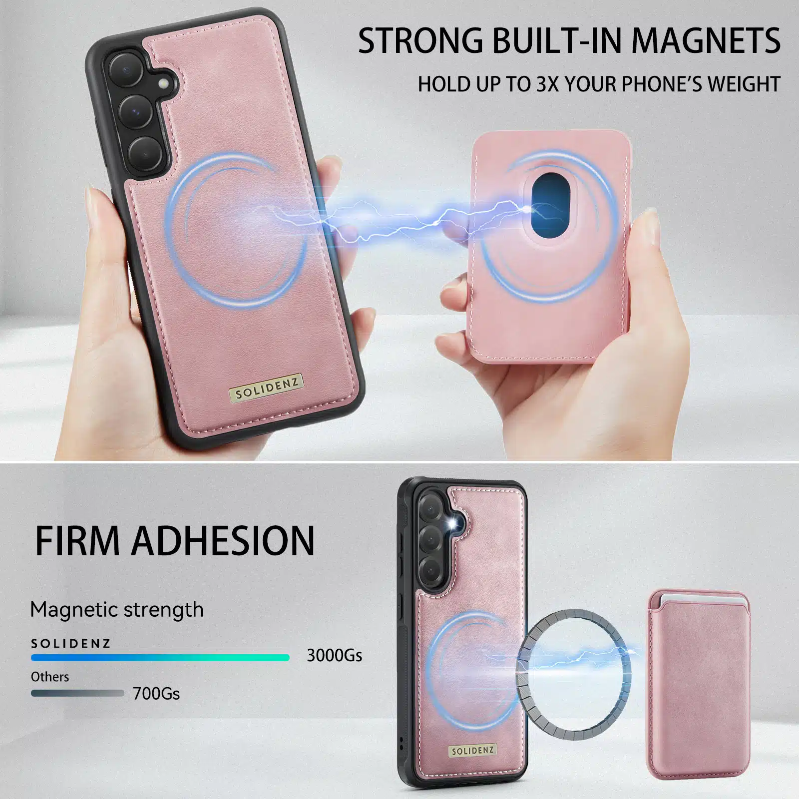 Solidenz - MagSafe Wallet Backcover Geschikt voor Samsung S24 Plus-S25 Plus - Roze - Afbeelding 6