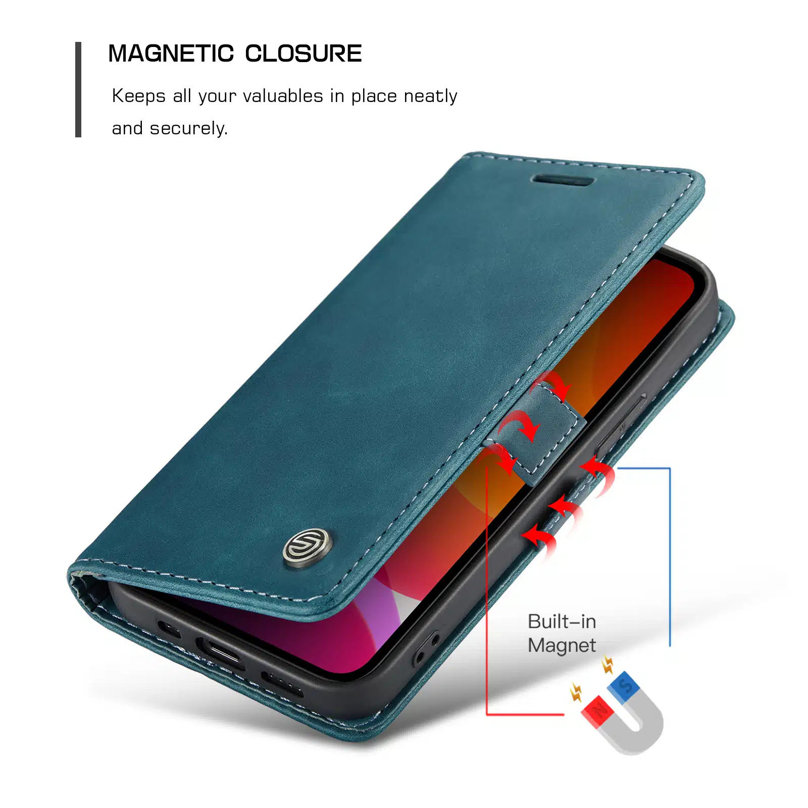 Solidenz - Urban Bookcase iPhone 14 – 13 Blauw - Afbeelding 6