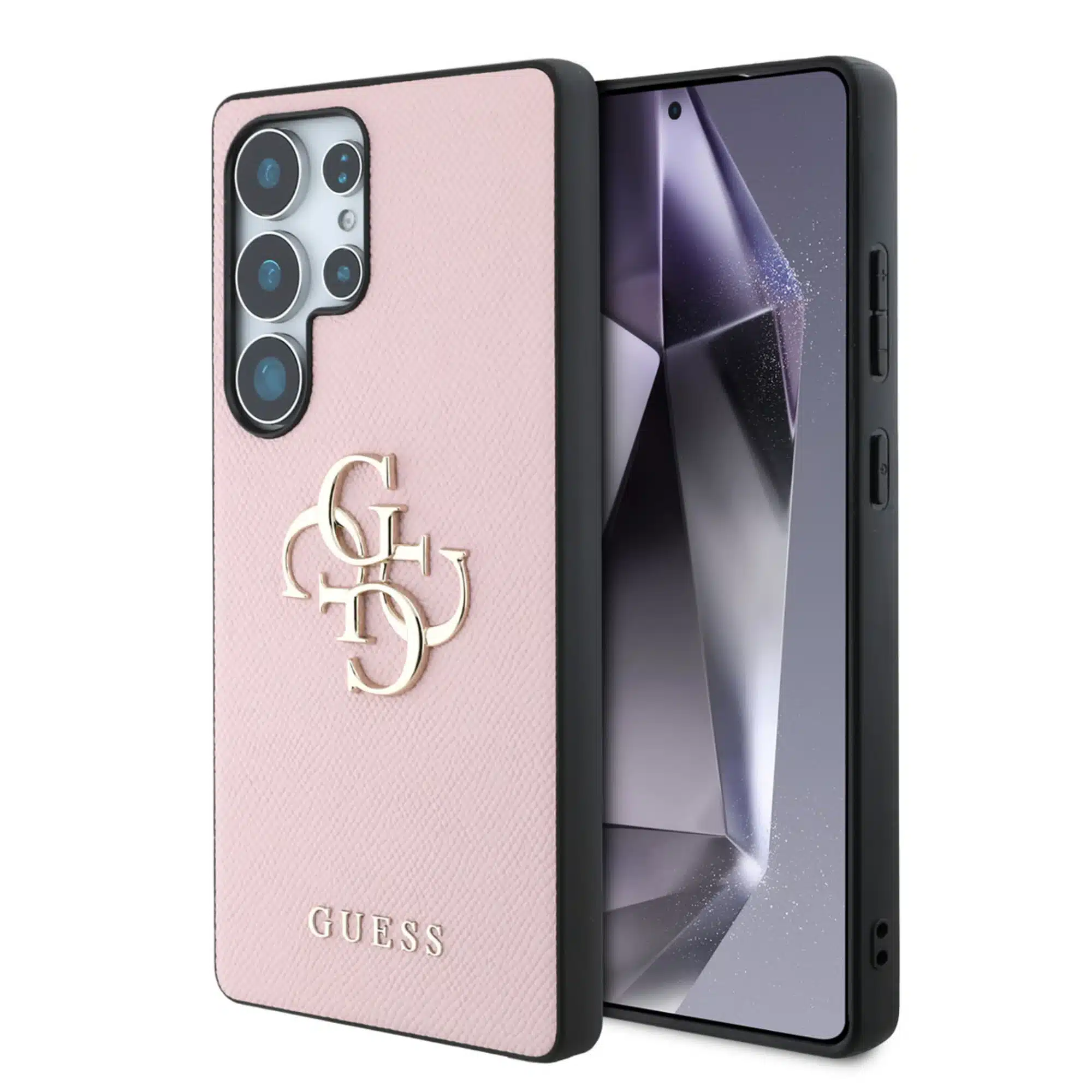 Guess - Backcover - S25 Ultra Backcover -  Grained - Big 4G Logo - Roze - Afbeelding 1