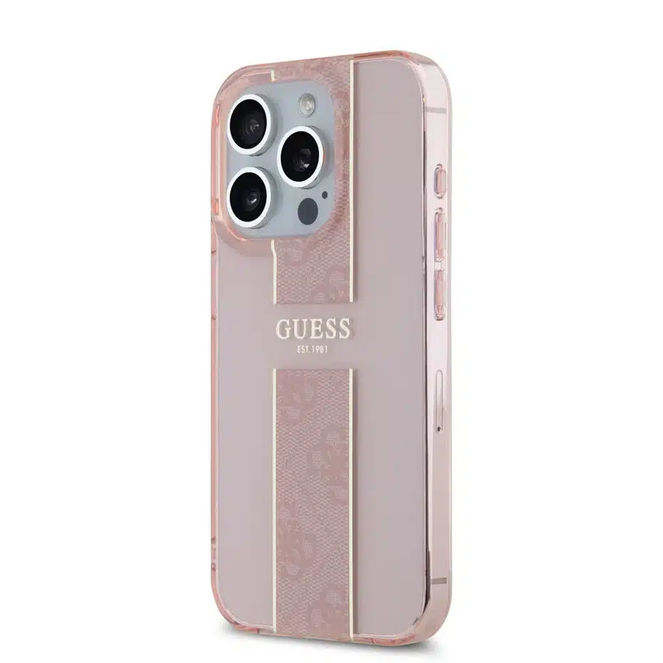 Guess - Backcover iPhone 16 Pro Max - IML 4G Stripe - Roze - Afbeelding 2