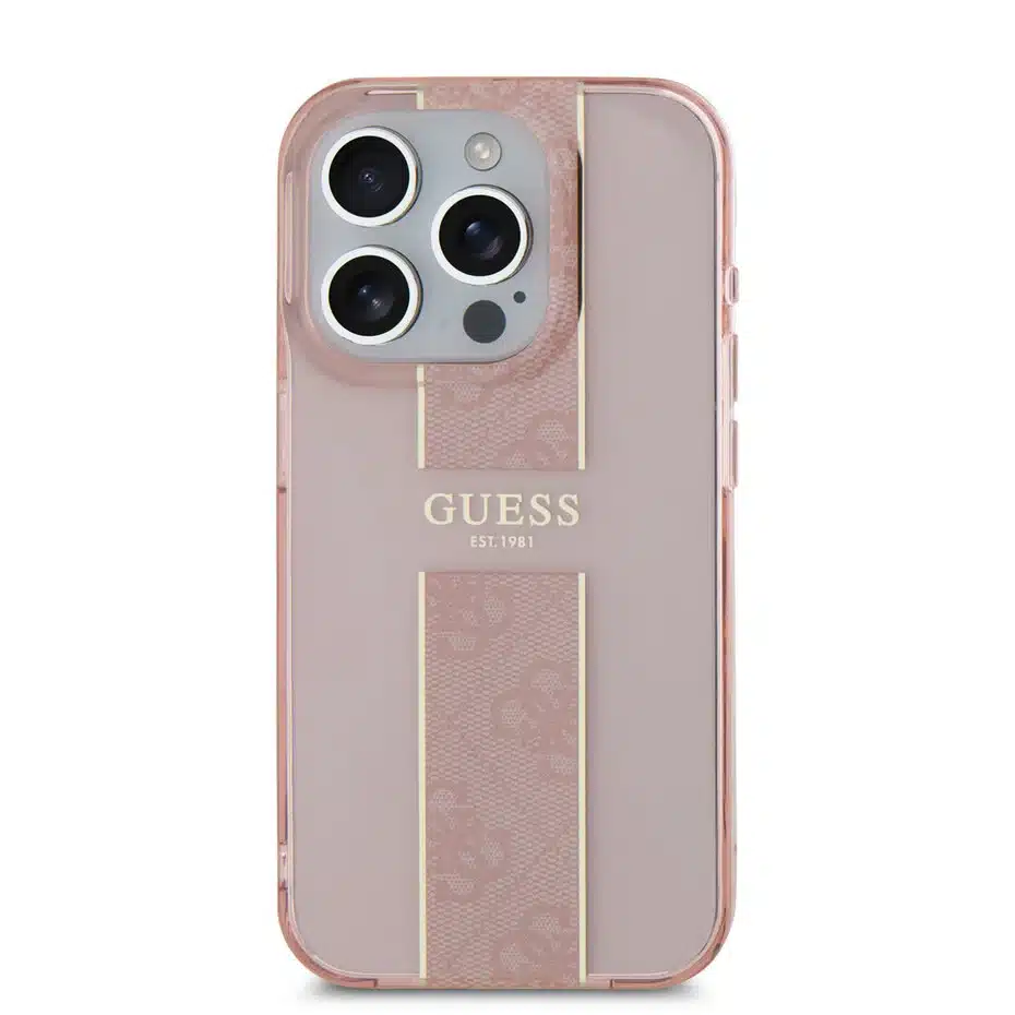 Guess - Backcover iPhone 16 Pro Max - IML 4G Stripe - Roze - Afbeelding 3