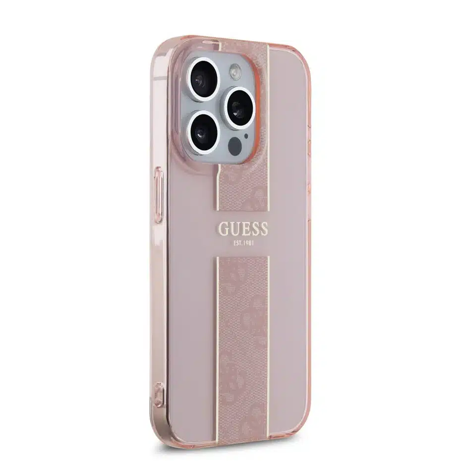 Guess - Backcover iPhone 16 Pro Max - IML 4G Stripe - Roze - Afbeelding 4