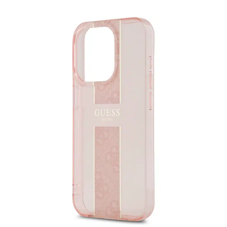 Guess - Backcover iPhone 16 Pro Max - IML 4G Stripe - Roze - Afbeelding 5