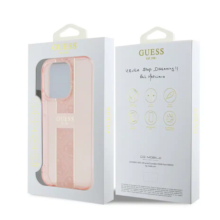 Guess - Backcover iPhone 16 Pro Max - IML 4G Stripe - Roze - Afbeelding 8