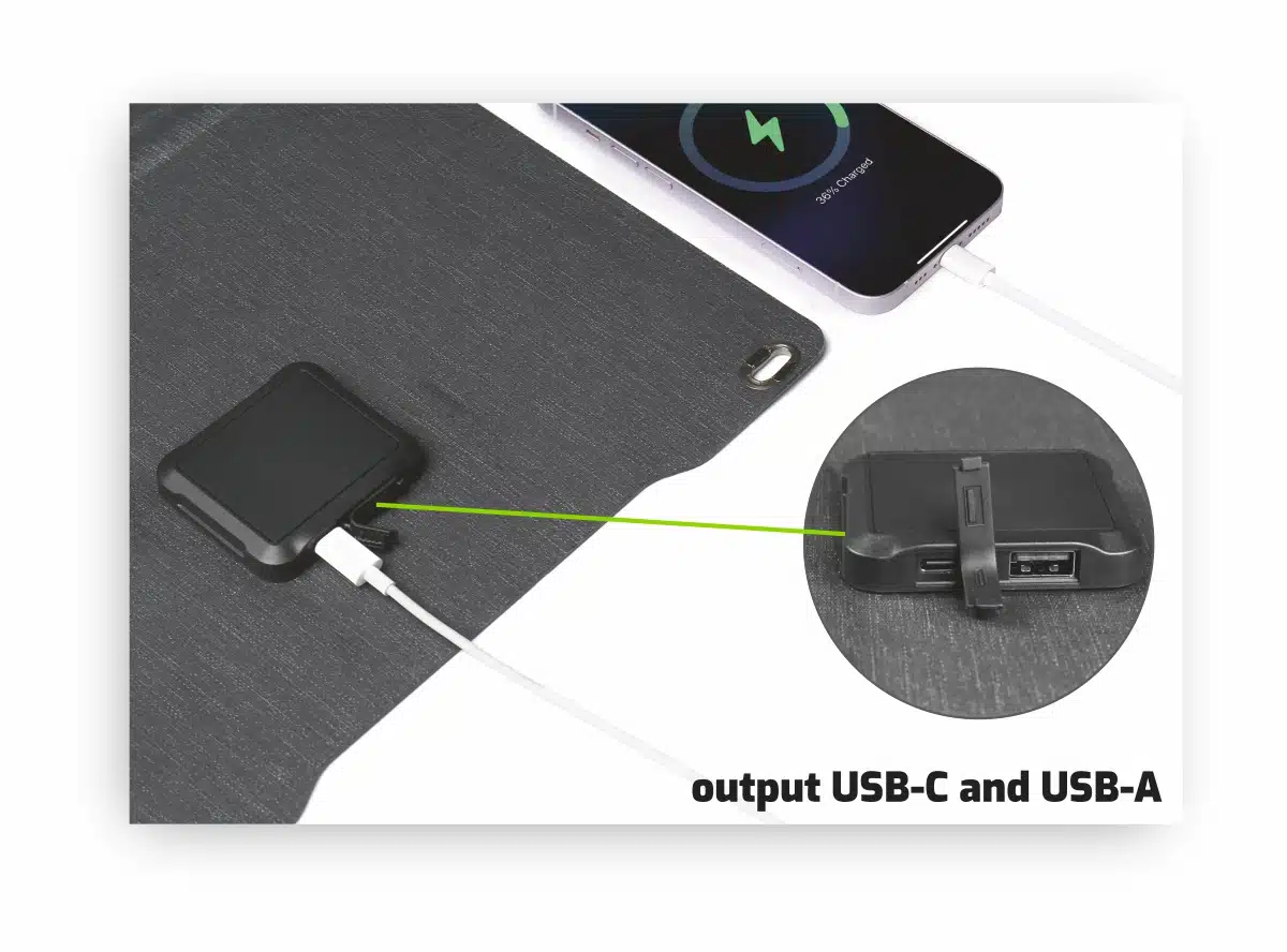 SWISSTEN FOLDABLE SOLAR PANEL 22W USB-A + USB-C - Afbeelding 3