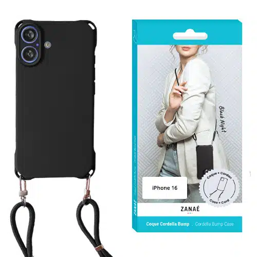 Zanae - Backcover iPhone 16 - Cordella Bump - Zwart - Afbeelding 1