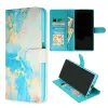 Cityhoesje-Samsung S25 Ultra-Bookcase Print-Marmer Blauw-Goud-1-Cityhoesje.nl