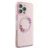 Guess - Backcover iPhone 16 Pro - Magsafe IML flowers wreath - Roze - Thumbnail Image 4