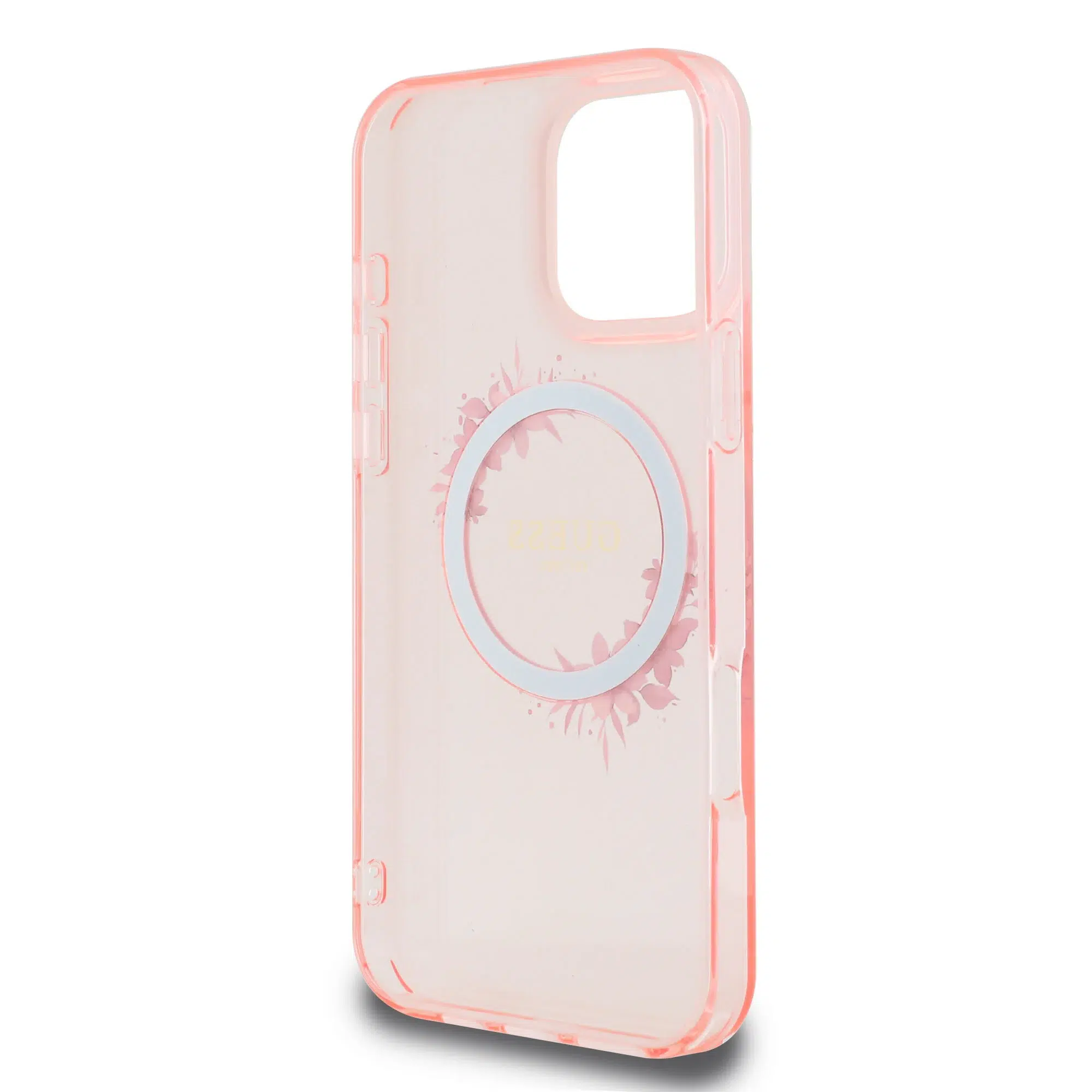 Guess - Backcover iPhone 16 Pro - Magsafe IML flowers wreath - Roze - Afbeelding 7
