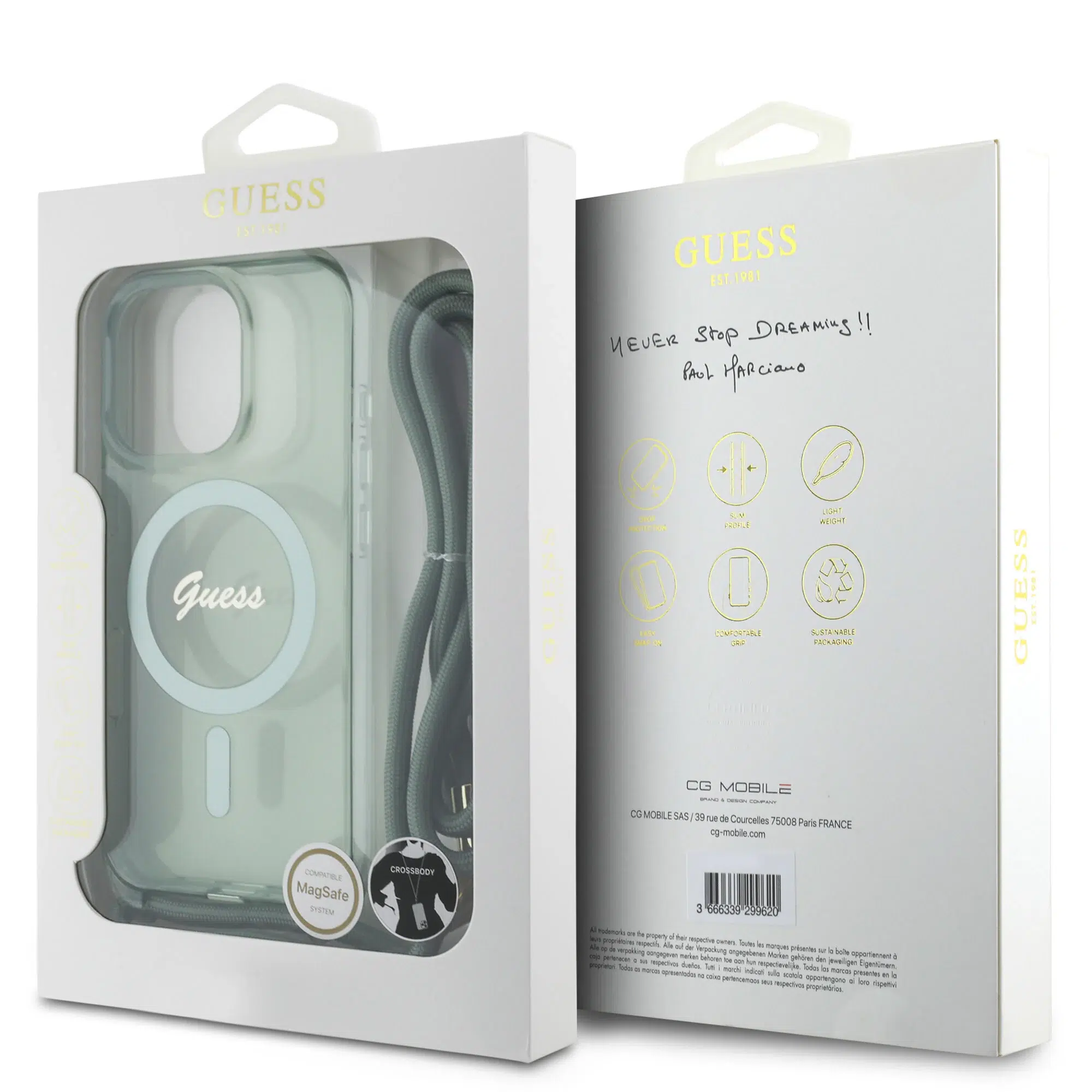 Guess - Backcover iPhone 16 Pro - Magsafe with pearl strap - Green - Afbeelding 7