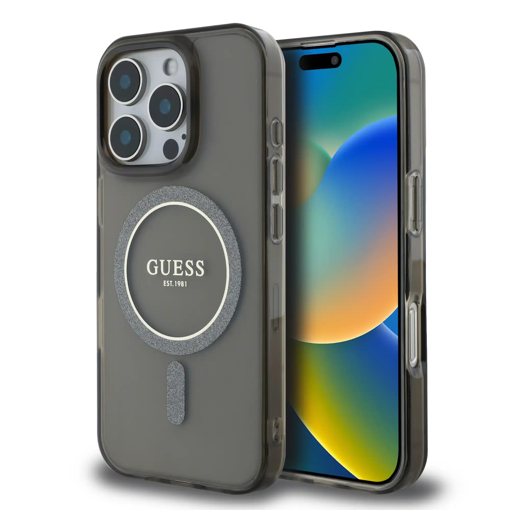 Guess - Backcover iPhone 16 Pro - Magsafe IML - Zwart - Afbeelding 1