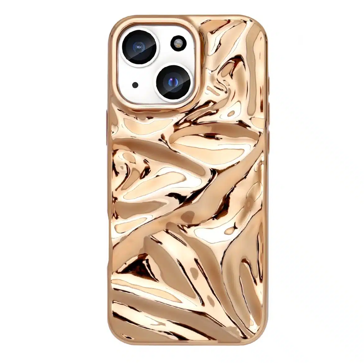 Casemania - Backcover iPhone 13-14– 3D Curved Glossy – Goud - Afbeelding 1