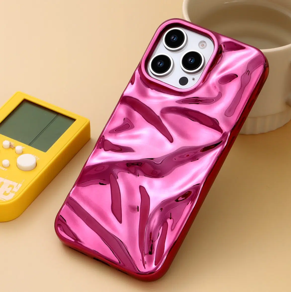 Casemania Curved Glossy Case - iPhone 16 Pro -Roze-3-Cityhoesje.nl