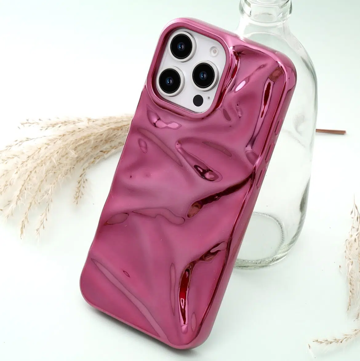 Casemania Curved Glossy Case - iPhone 16 Pro -Roze-4-Cityhoesje.nl