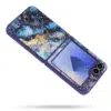 Casemania Marmer Glitter Backcover-Samsung-Z Flip 7-Blauw Paars-2