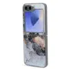Casemania Marmer Glitter Backcover-Samsung-Z Flip 7-Grijs-4