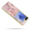Casemania Marmer Glitter Backcover-Samsung-Z Flip 7-Roze-2