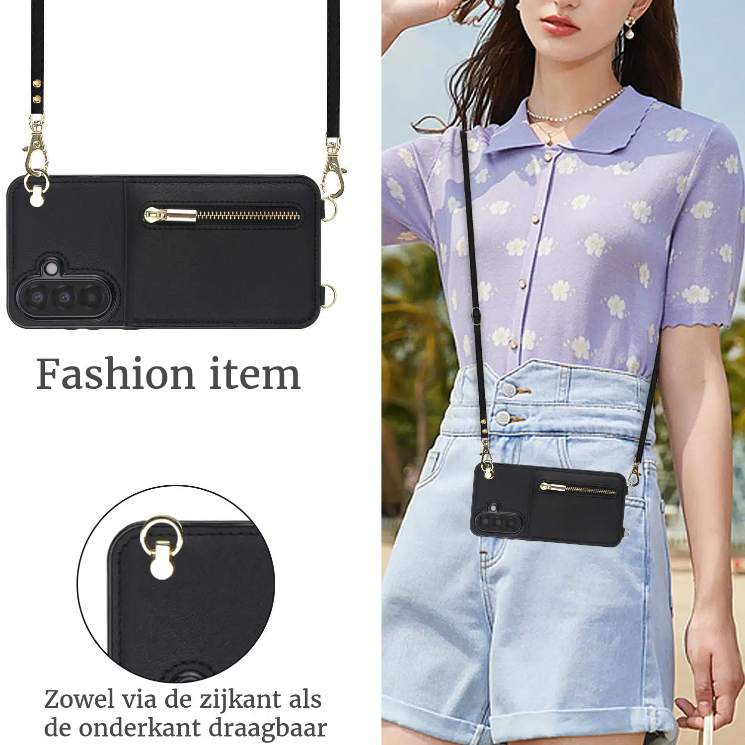 Solidenz-Fashion-Portemonnee-hoesje-met-koord-Samsung-Galaxy-A56-A36-A26-Zwart-3