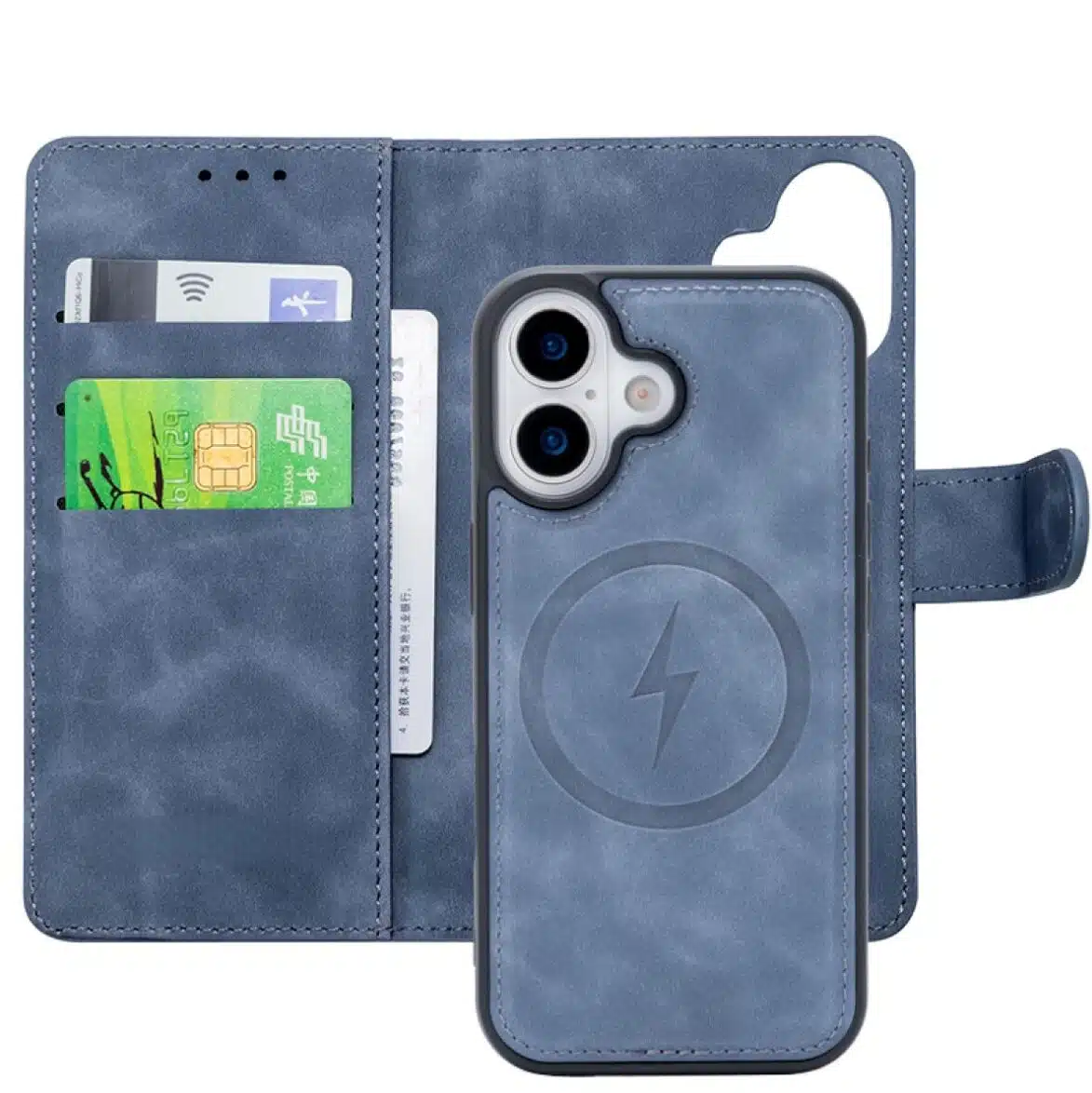 Cityhoesje-Bookcase- 2 in 1 Magsafe-iPhone 17-Grijs - Afbeelding 4