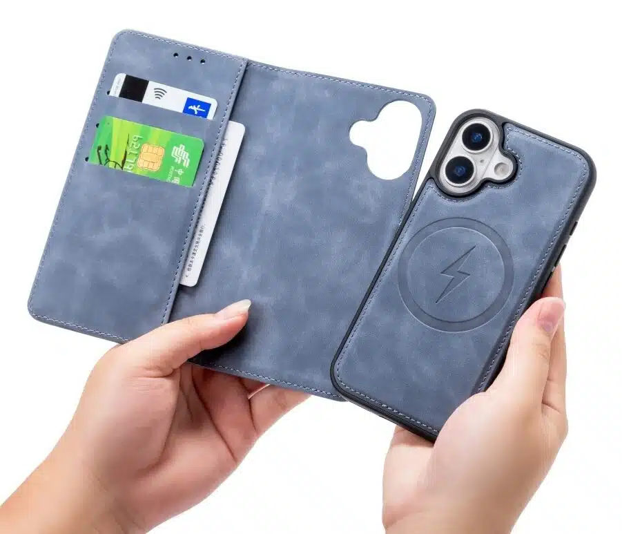 Cityhoesje-Bookcase- 2 in 1 Magsafe-iPhone 17-Grijs - Afbeelding 5