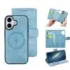 Cityhoesje-Bookcase-2 in 1 Magsafe-iPhone 17-Licht Blauw - Thumbnail Image 1