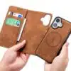 Cityhoesje-Bookcase- 2 in 1 Magsafe-iPhone 17-Bruin - Thumbnail Image 2
