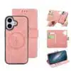 Cityhoesje-Bookcase-2 in 1 Magsafe-iPhone 17-Roze - Thumbnail Image 1