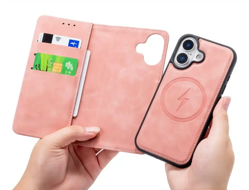 Cityhoesje-Bookcase-2 in 1 Magsafe-iPhone 17-Roze - Afbeelding 2