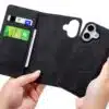 Cityhoesje-Bookcase-2 in 1 Magsafe-iPhone 17-Zwart - Thumbnail Image 4