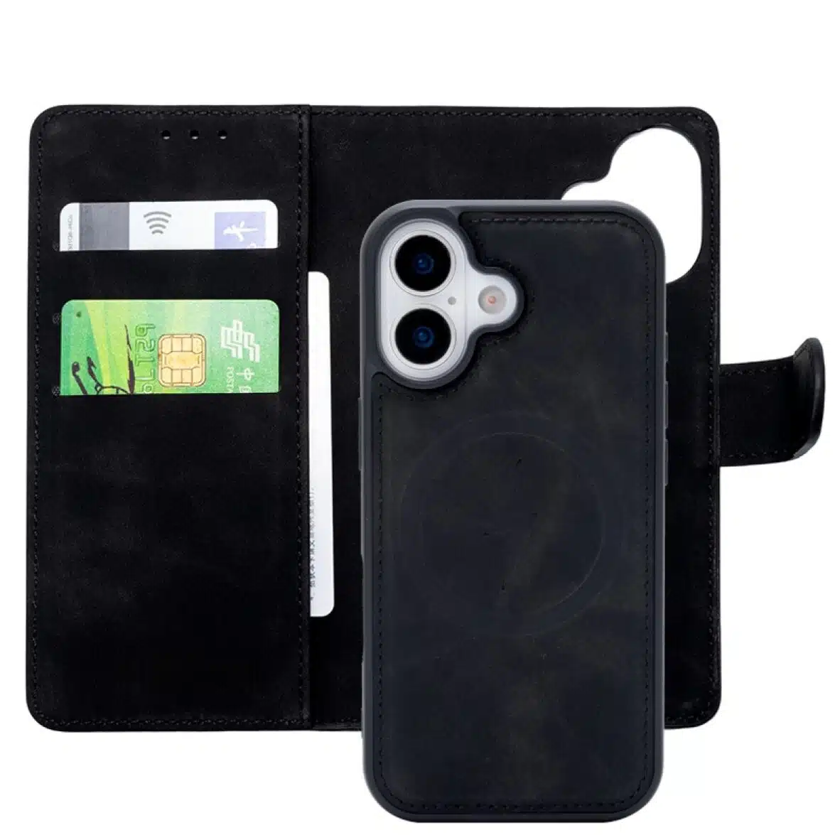 Cityhoesje-Bookcase-2 in 1 Magsafe-iPhone 17-Zwart - Afbeelding 5