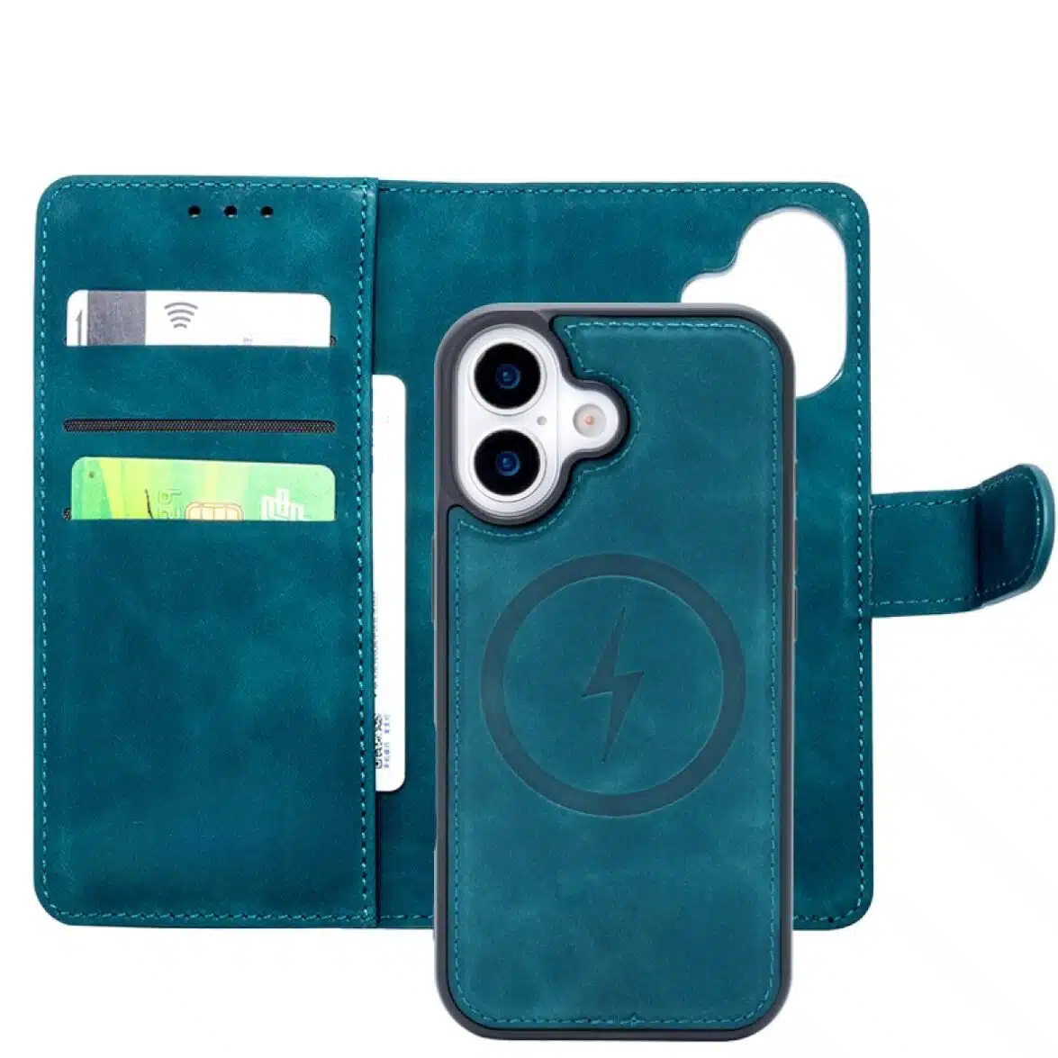 Cityhoesje-Bookcase-2 in 1 Magsafe-iPhone 17-Groen - Afbeelding 3