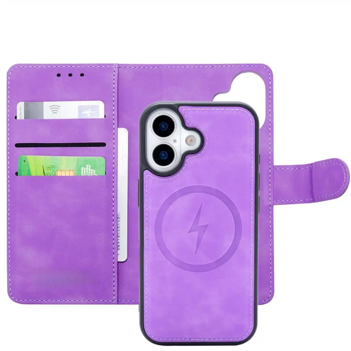 Cityhoesje-Bookcase-2 in 1 Magsafe-iPhone 17-Paars - Afbeelding 2