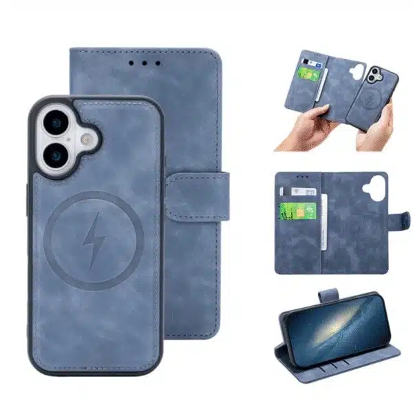 Cityhoesje-Bookcase- 2 in 1 Magsafe-iPhone 17-Grijs - Afbeelding 1