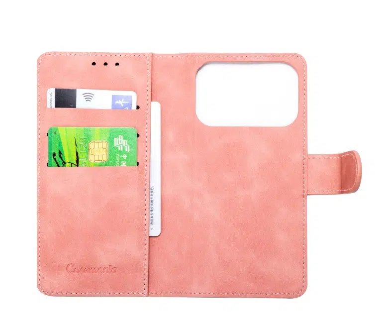 CaseMania –iphone 17 Pro Max–2in1-Magsafe- BookCase – Pasjeshouder-Roze-4-Cityhoesje.nl