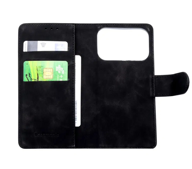 CaseMania –iphone 17 Pro Max–2in1-Magsafe- BookCase – Pasjeshouder-Zwart-4-Cityhoesje.nl