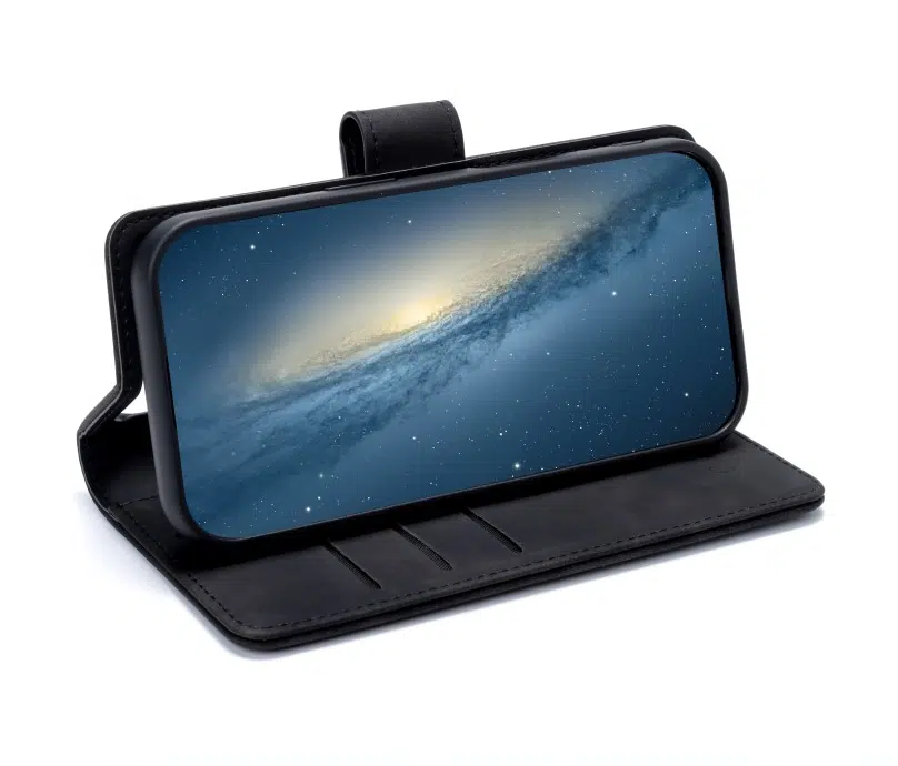 CaseMania –iphone 17 Pro Max–2in1-Magsafe- BookCase – Pasjeshouder-Zwart-5-Cityhoesje.nl