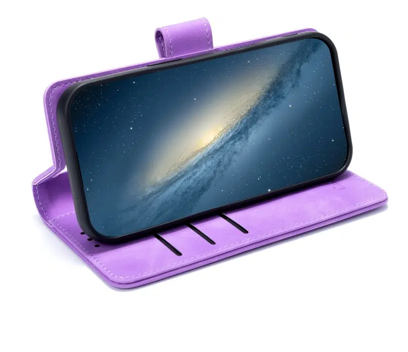CaseMania –iphone 17 Pro–2in1-Magsafe- BookCase – Pasjeshouder-Paars-5-Cityhoesje.nl