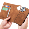 CaseMania –iphone 17–2in1-Magsafe- BookCase – Pasjeshouder- Bruin-3-Cityhoesje.nl
