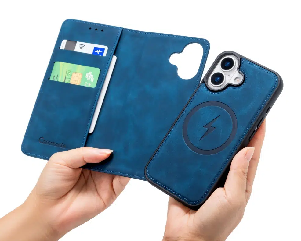 CaseMania –iphone 17–2in1-Magsafe- BookCase – Pasjeshouder-Donker Blauw-3-Cityhoesje.nl