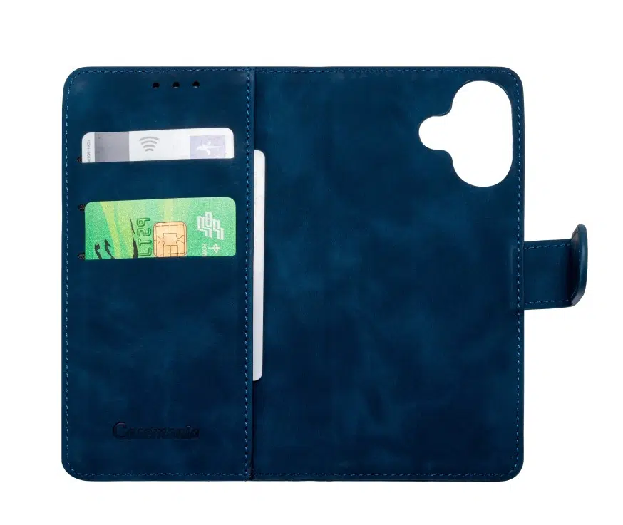 CaseMania –iphone 17–2in1-Magsafe- BookCase – Pasjeshouder-Donker Blauw-5-Cityhoesje.nl