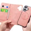 CaseMania –iphone 17–2in1-Magsafe- BookCase – Pasjeshouder-Roze-3-Cityhoesje.nl