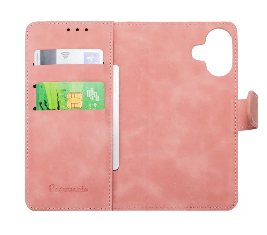 CaseMania –iphone 17–2in1-Magsafe- BookCase – Pasjeshouder-Roze-5-Cityhoesje.nl