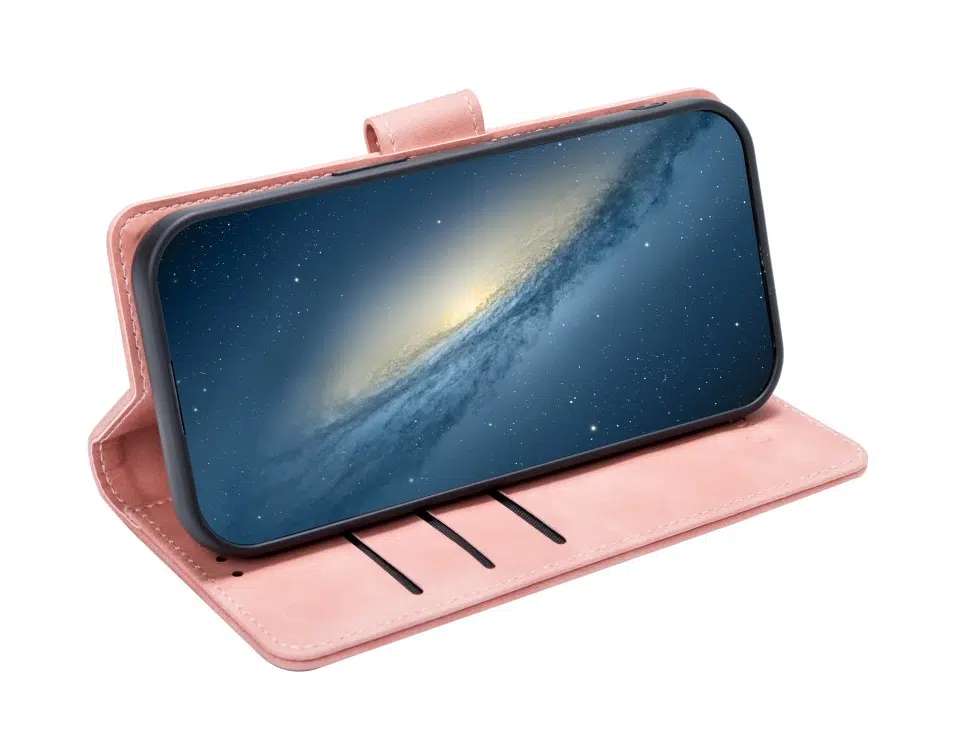 CaseMania –iphone 17–2in1-Magsafe- BookCase – Pasjeshouder-Roze-6-Cityhoesje.nl