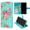 Samsung A17-Bookcase Print-Bloemen Blauw-1-Cityhoesje.nl