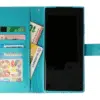 Samsung A17-Bookcase Print-Bloemen Blauw-3-Cityhoesje.nl