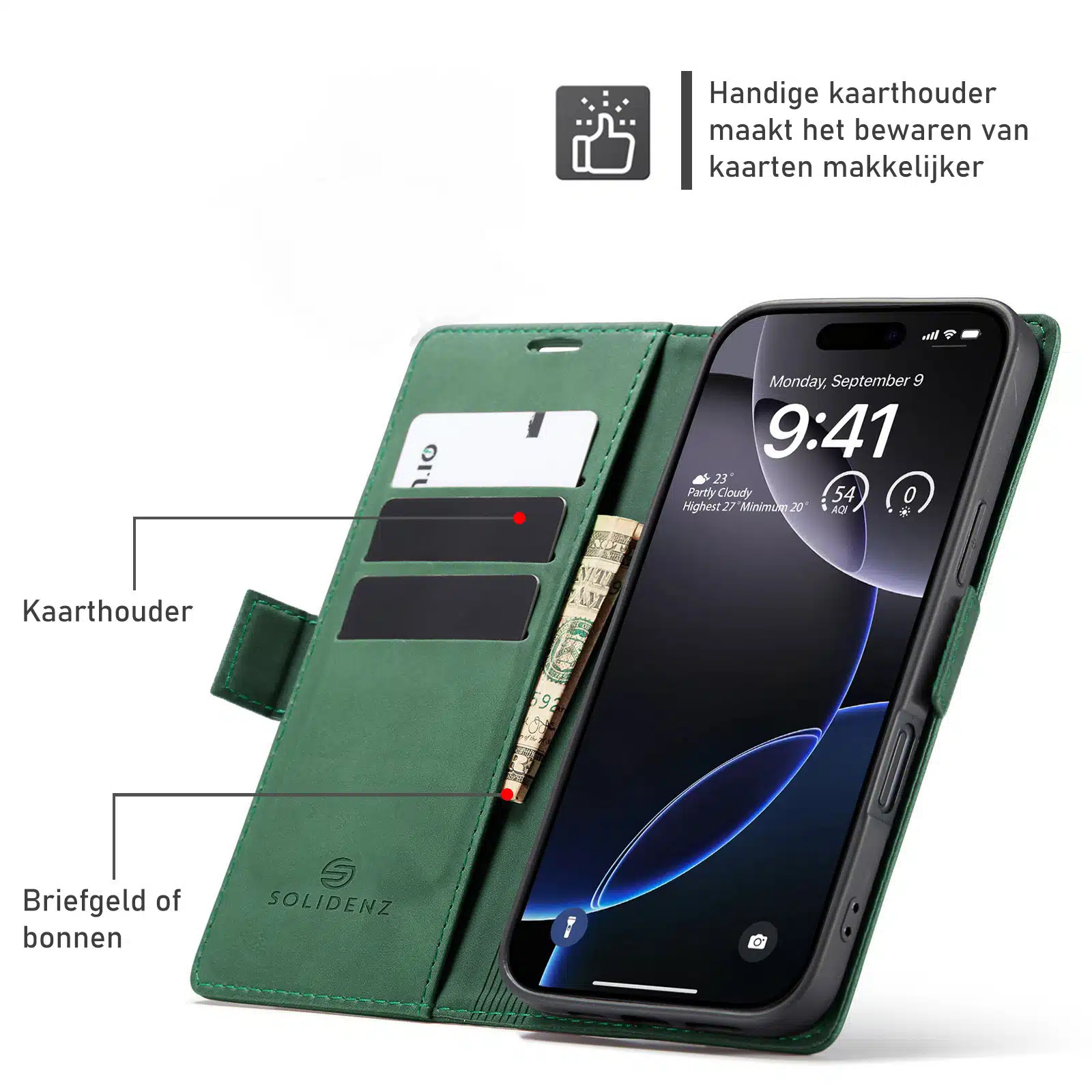 Solidenz-Bookcase Urban-iPhone 17 Pro Max-18 Pro Max-Groen - Afbeelding 6